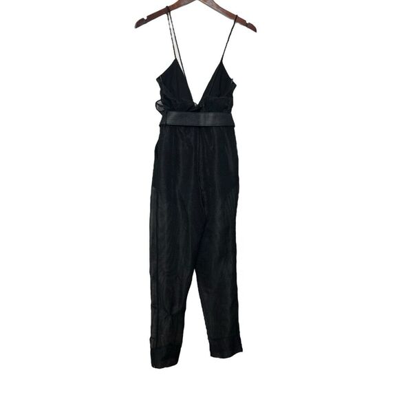 Alice McCall Justify My Love Jumpsuit in Black Belted Ruffle Women’s Size 0 New - Picture 4 of 11